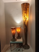 3x Vintage sand lamp