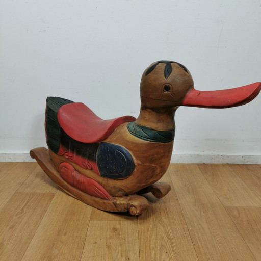 Indonesian Hand Made Solid Wood Rocking Duck