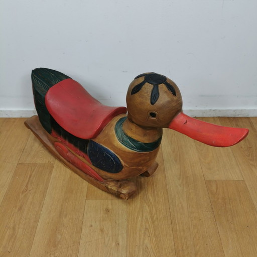 Indonesian Hand Made Solid Wood Rocking Duck