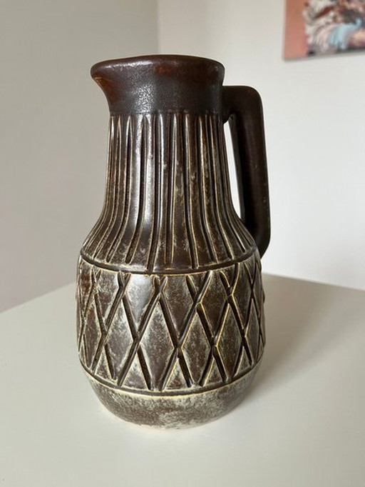 Joghus Bornholm jug, Danish, Vintage, Signed, Relief