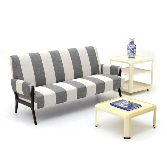 Image 1 of Vintage 3-seater sofa with wooden structure, 1950s