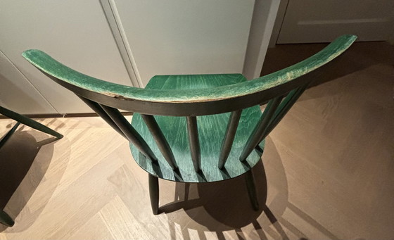 Image 1 of 4X Ilmari Tapiovaara Dining Table Chairs refurbished