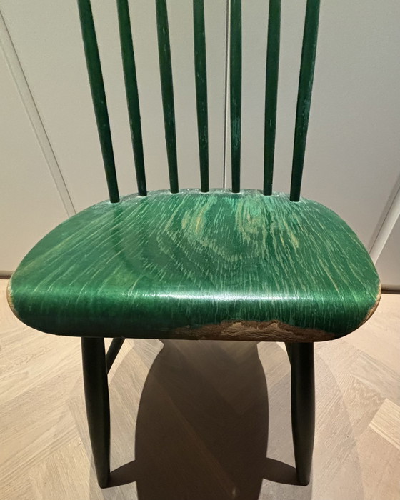 Image 1 of 4X Ilmari Tapiovaara Dining Table Chairs refurbished