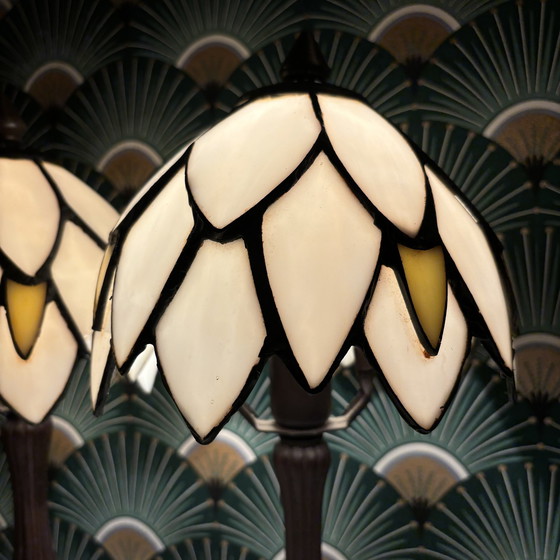 Image 1 of 2x Stained Glass Table Lamps