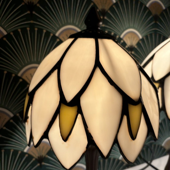 Image 1 of 2x Stained Glass Table Lamps