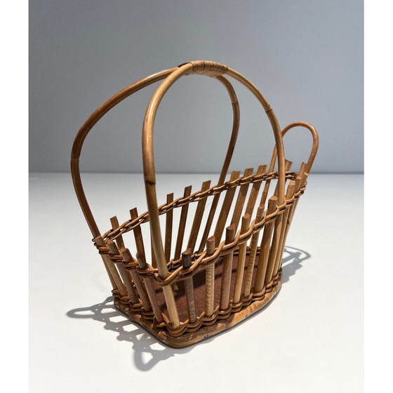 Image 1 of Vintage bottle holder in rattan, France 1970