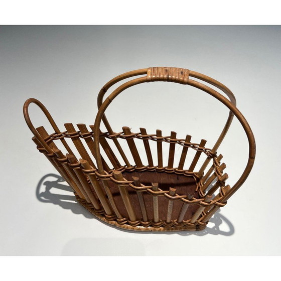 Image 1 of Vintage bottle holder in rattan, France 1970