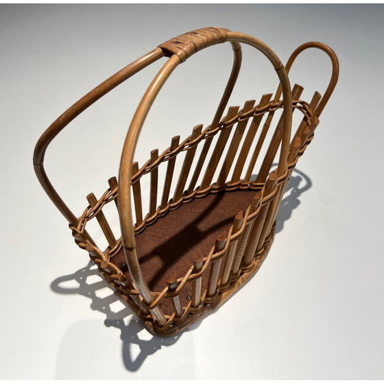 Image 1 of Vintage bottle holder in rattan, France 1970