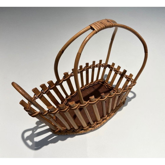 Image 1 of Vintage bottle holder in rattan, France 1970