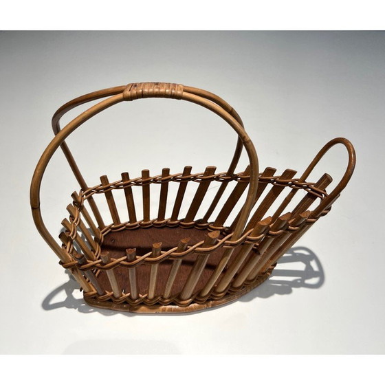 Image 1 of Vintage bottle holder in rattan, France 1970
