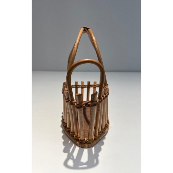 Image 1 of Vintage bottle holder in rattan, France 1970
