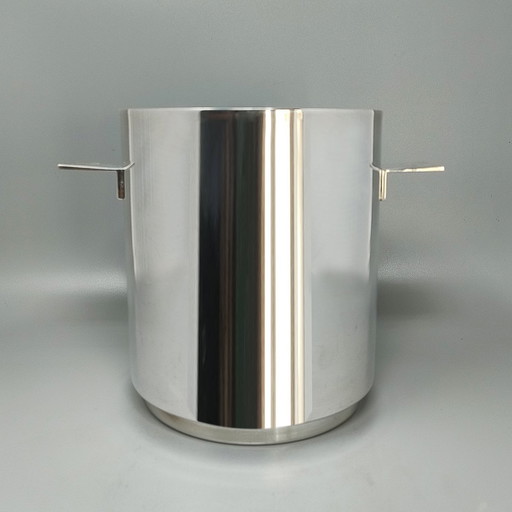 1960S Gorgeous Ice Bucket By Lino Sabattini For Christofle In Silver Plated. Made In Italy