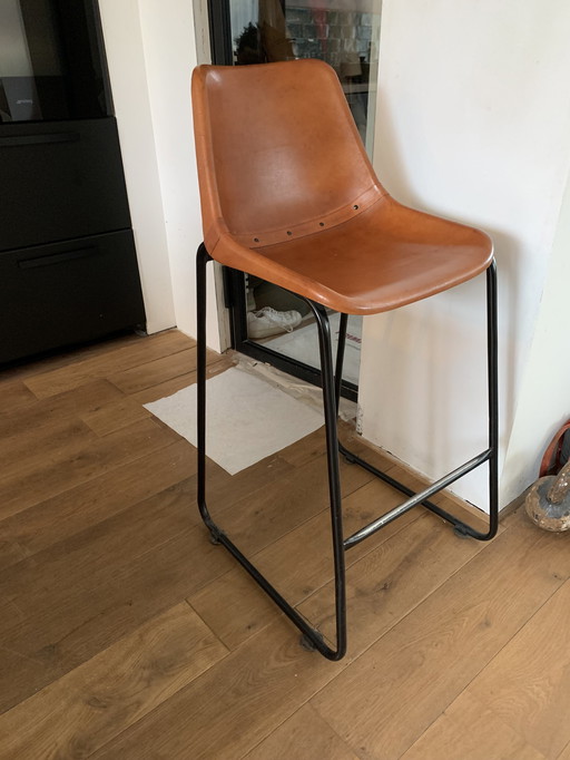 Sol Y Luna Barstool /Barkruk Leather Cognac (2X)