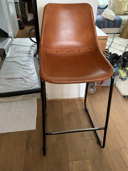 Sol Y Luna Barstool /Barkruk Leather Cognac (2X)