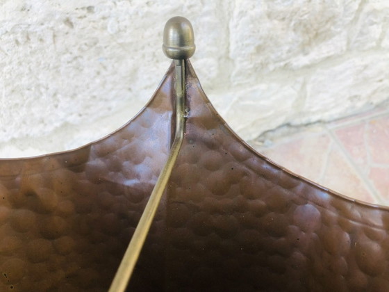 Image 1 of Mid-Century Hammered Copper Umbrella Stand, 1960’S