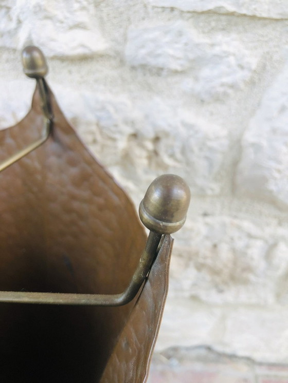 Image 1 of Mid-Century Hammered Copper Umbrella Stand, 1960’S