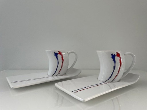 2X Cup And Saucer 'Working Together' - Corry Ammerlaan-Niekerk