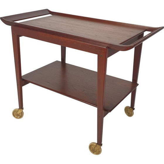 Image 1 of Mid-century Italian teak trolley, 1960s