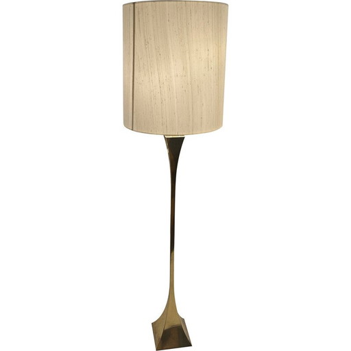 Vintage gilded brass floor lamp by Tonello and Montagna for High Society, 1970