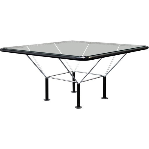 Vintage coffee table with glass top by Niels Bendtsen, 1970