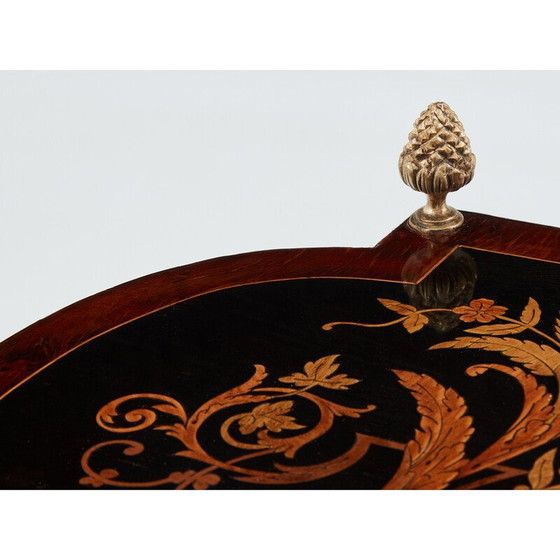 Image 1 of Pair of vintage side tables in blackened pear wood and bronze for La Maison Baguès, 1940