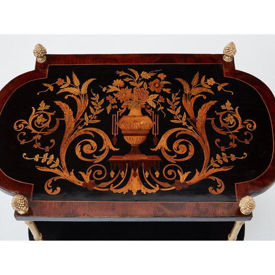 Image 1 of Pair of vintage side tables in blackened pear wood and bronze for La Maison Baguès, 1940