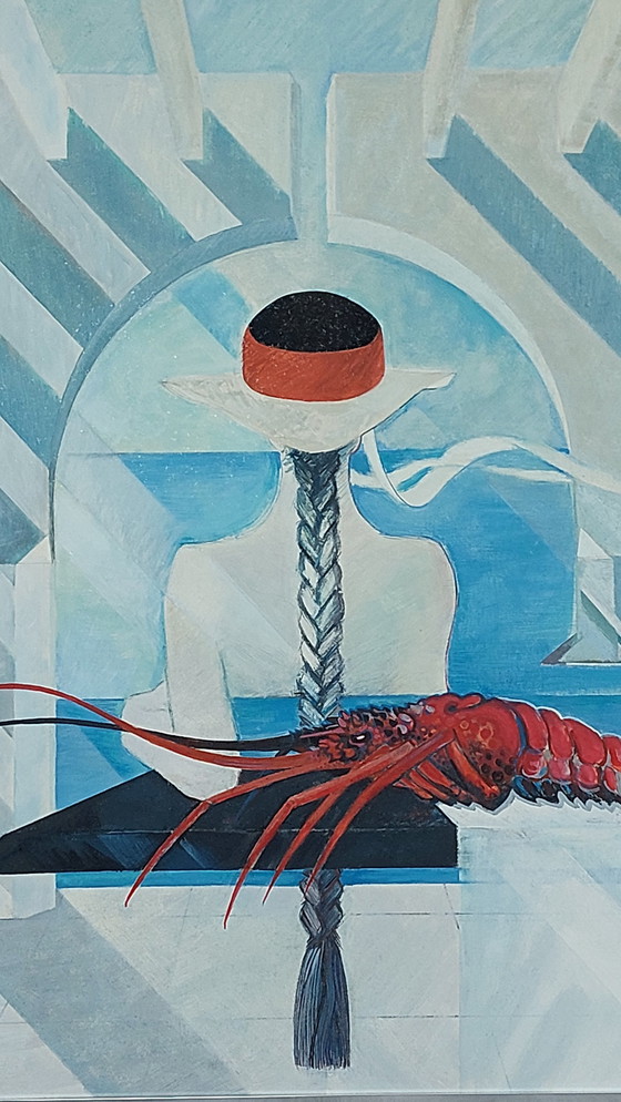 Image 1 of Large Postmodern Painting By Tsang 1987.