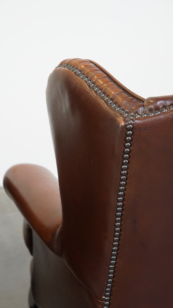 Image 1 of 2 X Beef Leather Chesterfield Ear Armchair