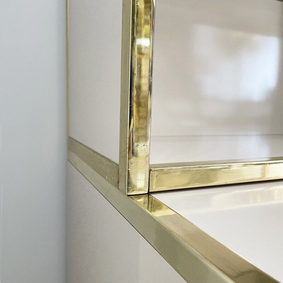 Image 1 of Vintage sideboard with beige and brass cabinet by Renato Zevi 1970