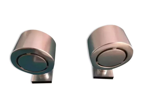 Image 1 of 2X Chrome-plated Orientable Wall Lamps Vintage, 1970