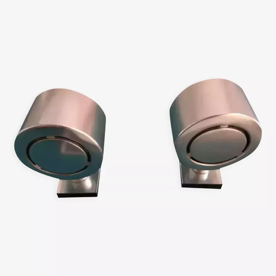 Image 1 of 2X Chrome-plated Orientable Wall Lamps Vintage, 1970