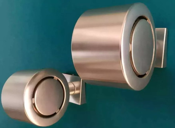 Image 1 of 2X Chrome-plated Orientable Wall Lamps Vintage, 1970