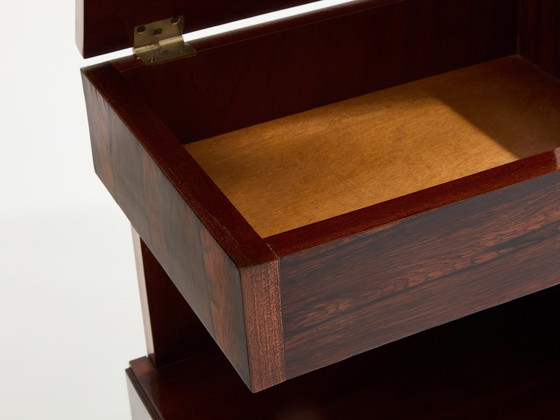 Image 1 of French Art Deco Rosewood And Brass Sewing Cabinet 1940S