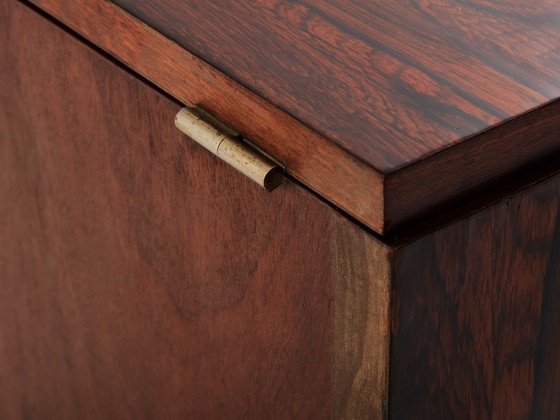 Image 1 of French Art Deco Rosewood And Brass Sewing Cabinet 1940S