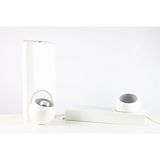 Pair of vintage aluminum wall lamp, Germany 1960