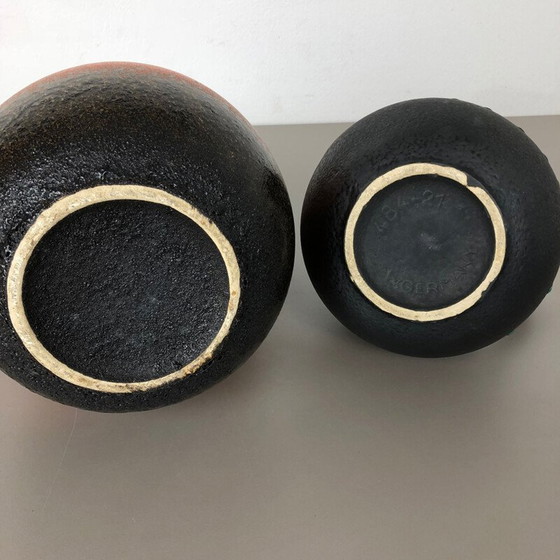 Image 1 of Pair of vintage ceramic vases fat lava for Scheurich, Germany 1970