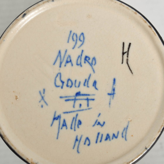 Image 1 of Gouds Plateel - Nadro - Ensemble complet avec bol, pot à couvercle, vase et cendrier - 1920s'