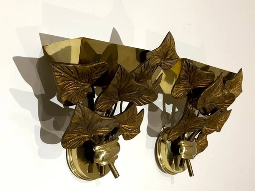 Applique (2), Applique da parete, Bronzo dorato, Illuminazione di lusso, Attr Maison Bagues, Napoleone III, Impero, Versailles, 