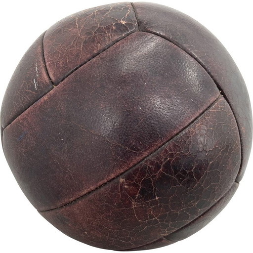 Vintage leather training ball, Czechoslovakia 1930
