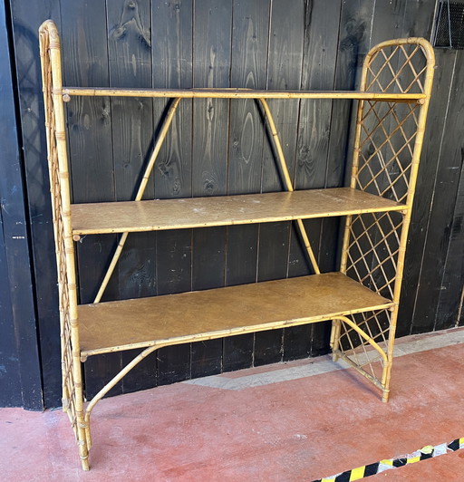 Louis Sognot Rattan shelving