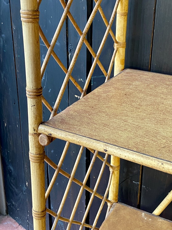 Image 1 of Louis Sognot Rattan shelving