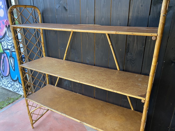 Image 1 of Louis Sognot Rattan shelving