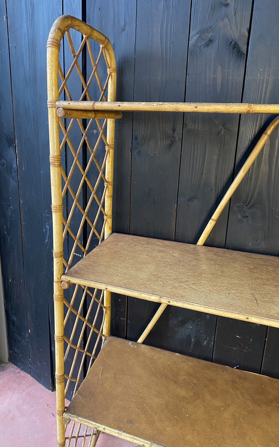 Image 1 of Louis Sognot Rattan shelving