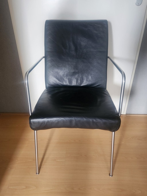 4 Beautiful Leather Harvink Chairs with Steel Frame