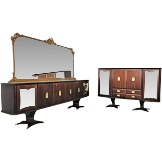 Image 1 of Pair of vintage mahogany sideboards by Fratelli Rigamonti, 1940s