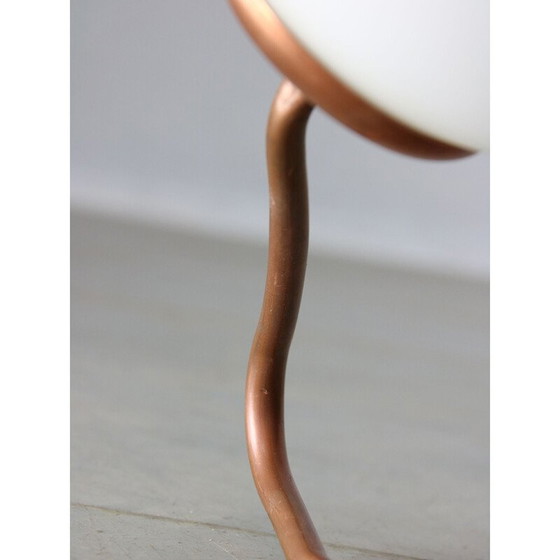 Image 1 of Vintage organic copper and opalin glass table lamp