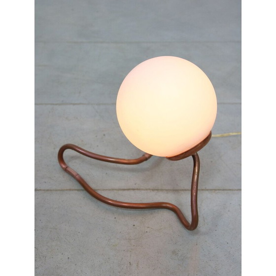 Image 1 of Vintage organic copper and opalin glass table lamp