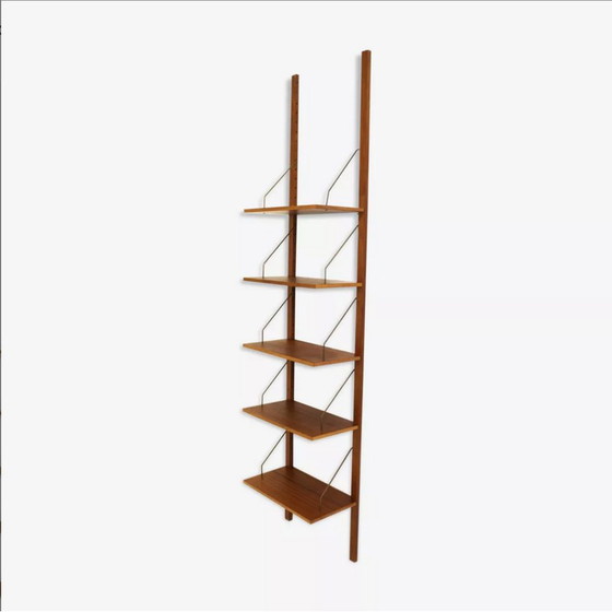 Image 1 of Vintage "system" wall shelf in teak and metal, Denmark 1960