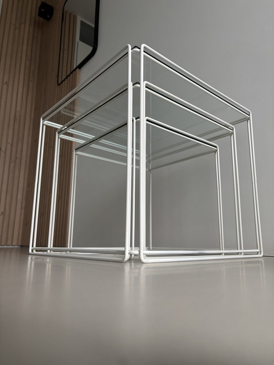 Image 1 of Set Of 3 Vintage Side Tables Isocele Max Sauze 70'S