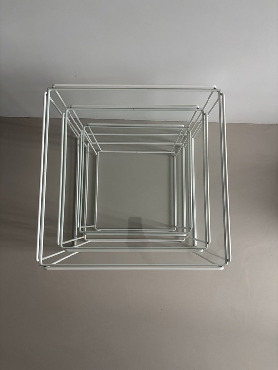 Image 1 of Set Of 3 Vintage Side Tables Isocele Max Sauze 70'S